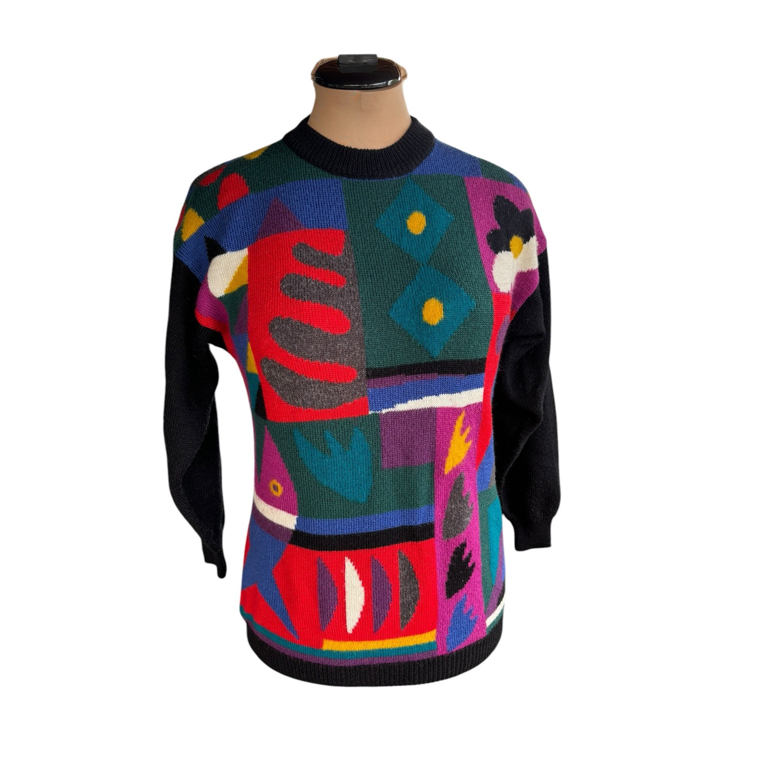 Nan Tai Vintage Sweater Sz. S - Colorful, 90s, Knit, Pattern, Quirky